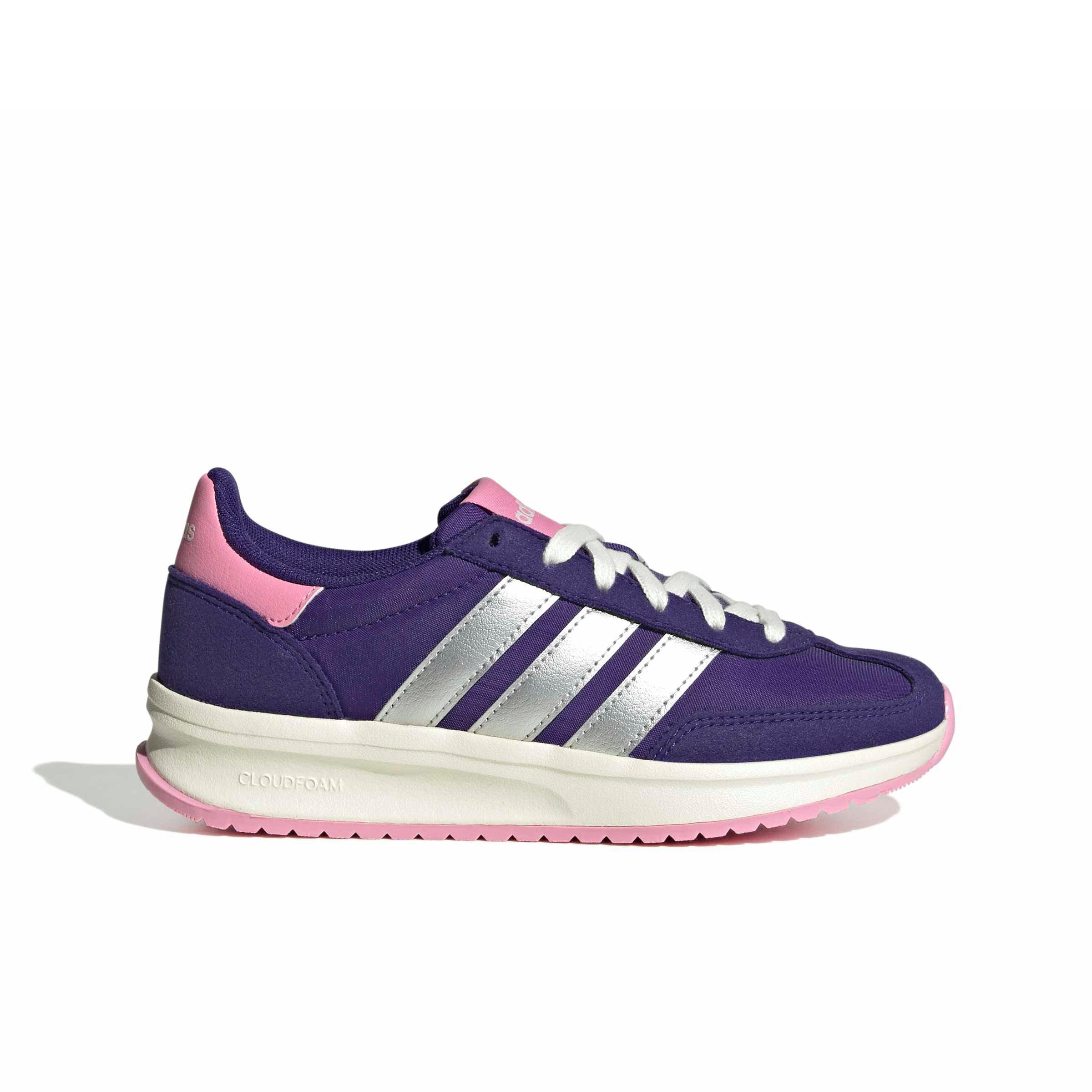 adidas Run 70s 2.0 "Collegiate Purple/Silver Metallic/St Tropic Bloom" Grade School Girls' Shoe - PURPLE/SILVER/BLOOM